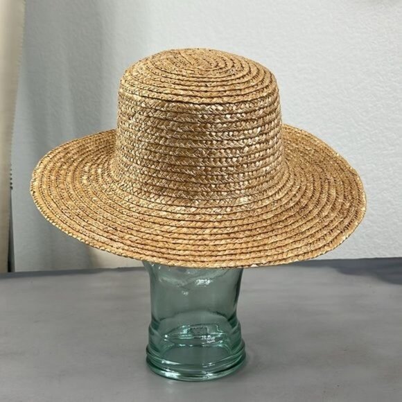 Lack of Color Straw Palm Leaf Boater Wide Brim Hat - Picture 3 of 6
